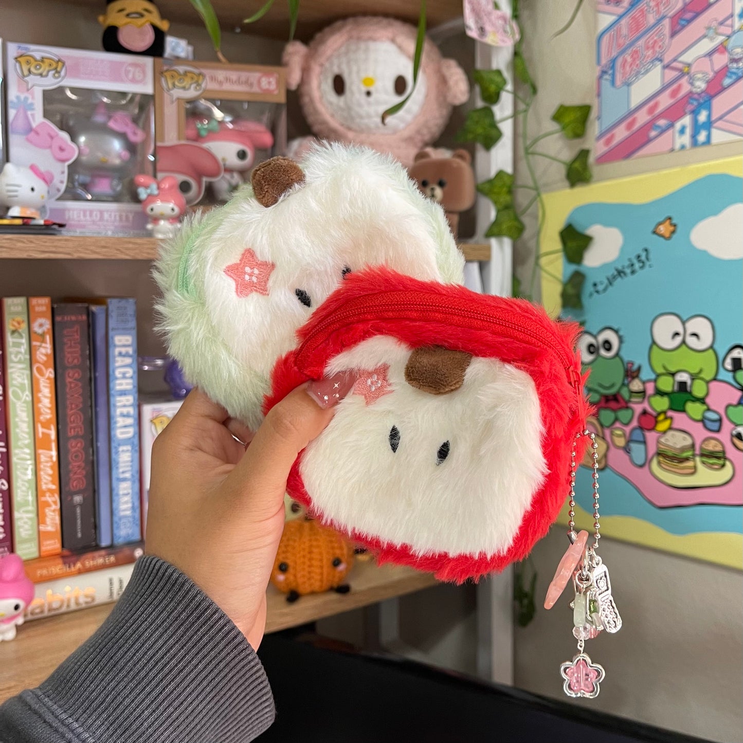 Apple pouch keychains