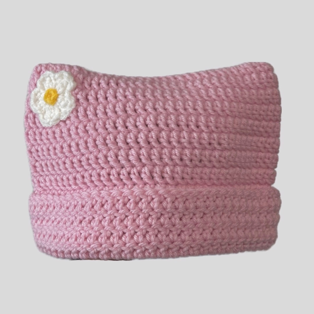 Kuromi & My Melody crochet cat beanies (made to order)
