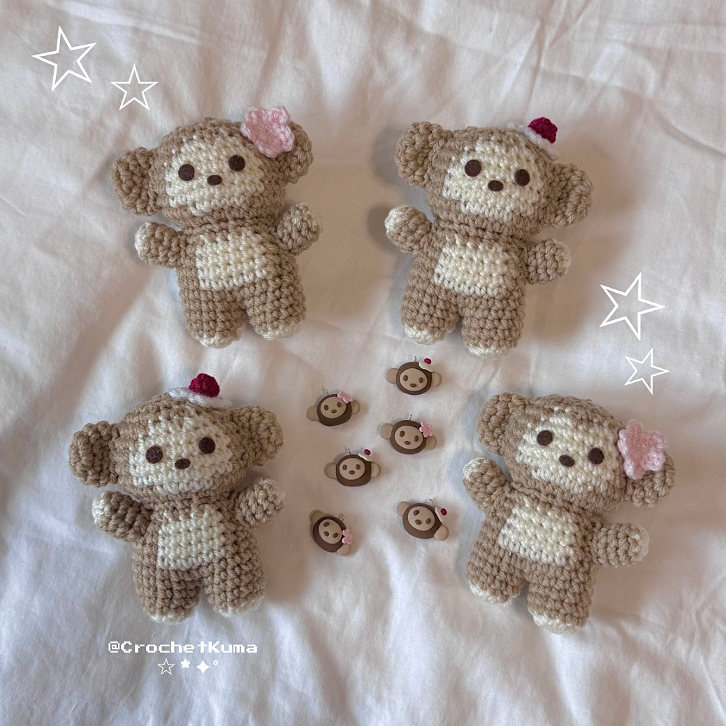 Monkey plush keychains