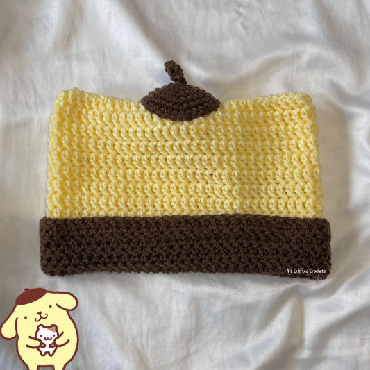 Pompompurin crochet cat beanie (made to order)
