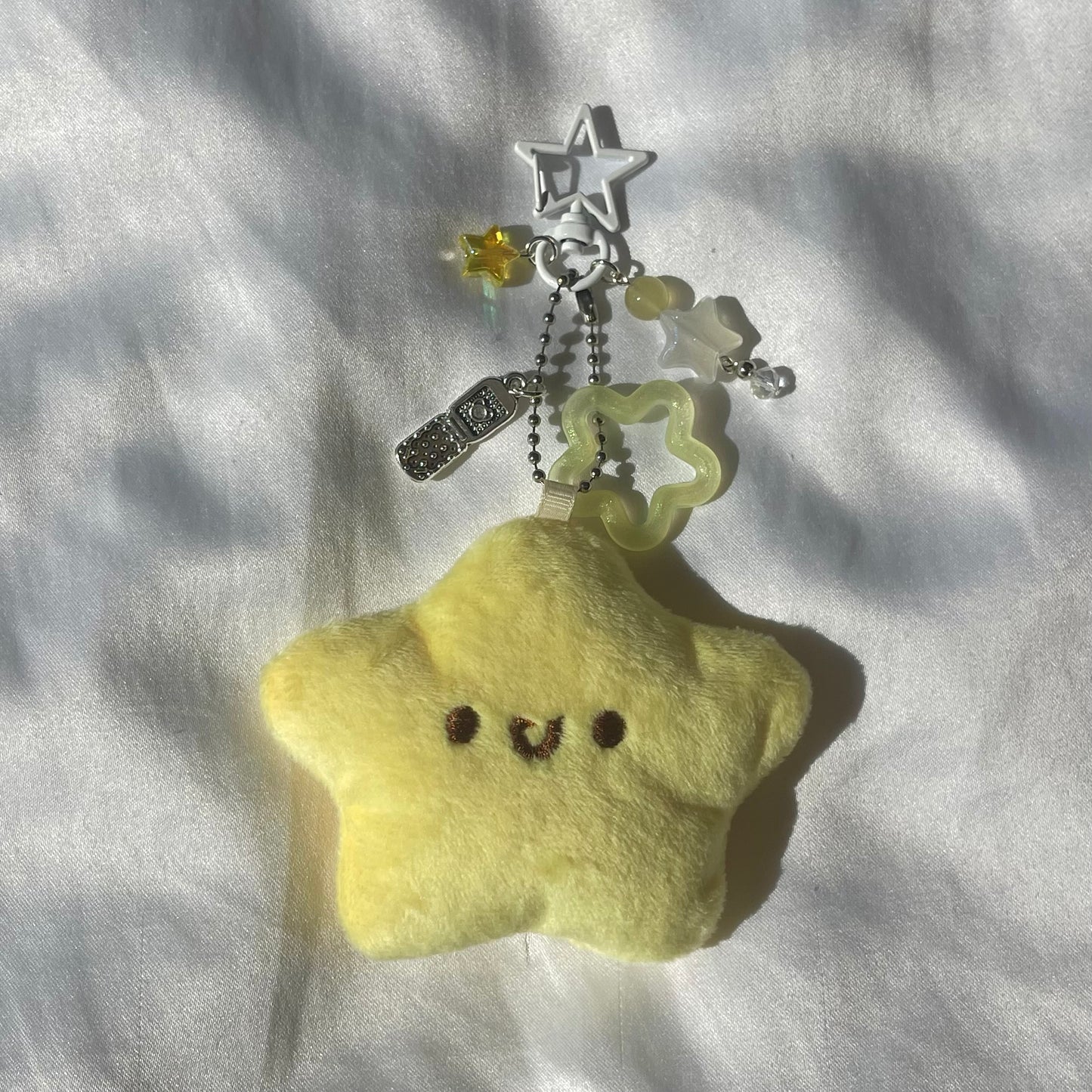 Silly star plushie keychain (made to order)