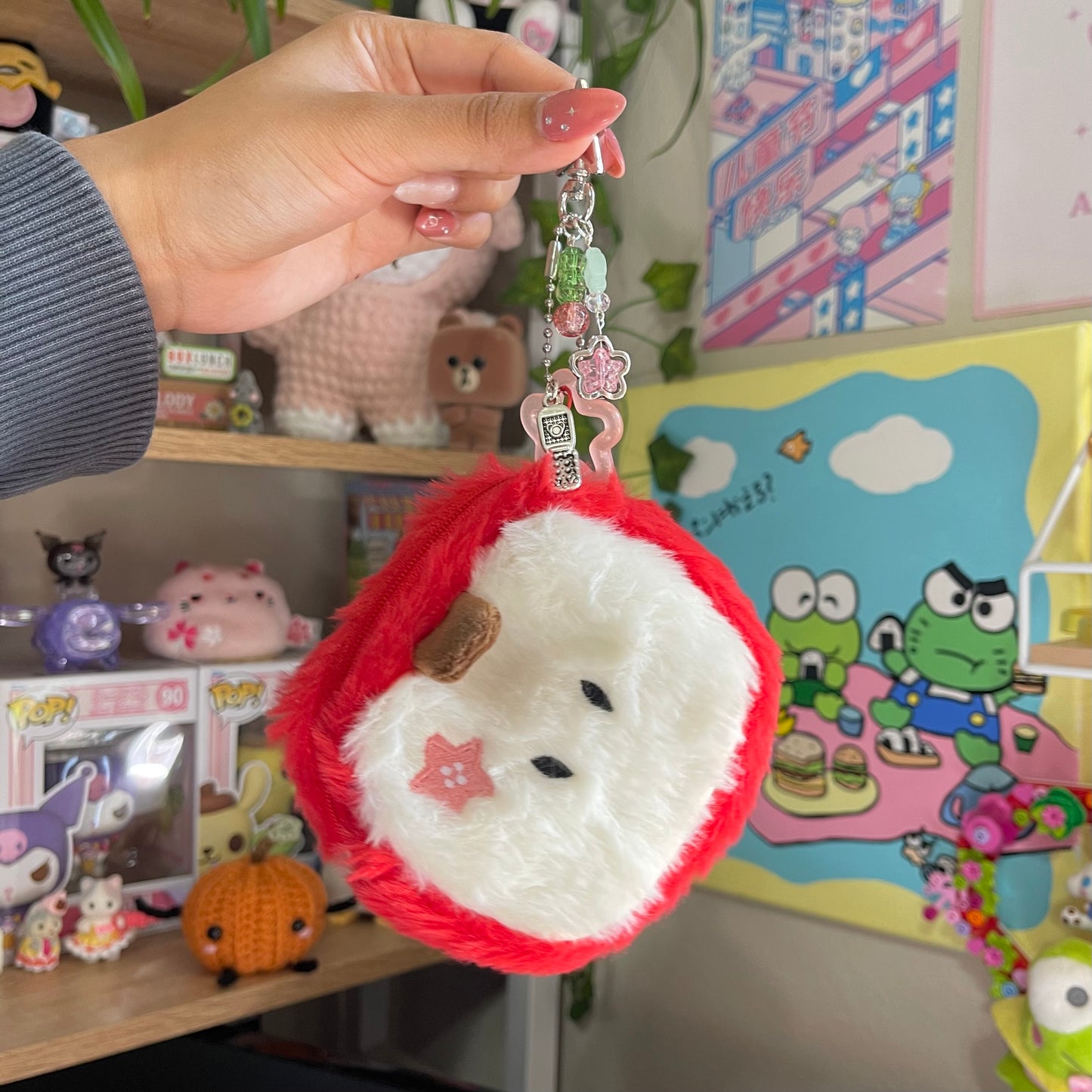Apple pouch keychains