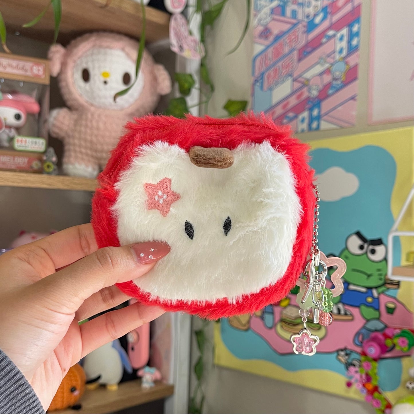 Apple pouch keychains